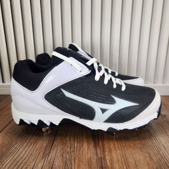 Mizuno 9-Spike Swift Womens Size 5 Black White Metal Softball Cleats 320554.9000 - Picture 2 of 11